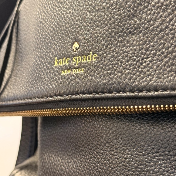 Kate Spade Black Pebbled Leather Shoulder Bag Zippered Flap [Like New] - Picture 9 of 11